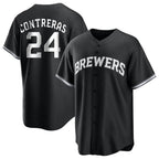 Choea M.Brewers #24 William Contreras Player Black Game Home Stitched Jerseys