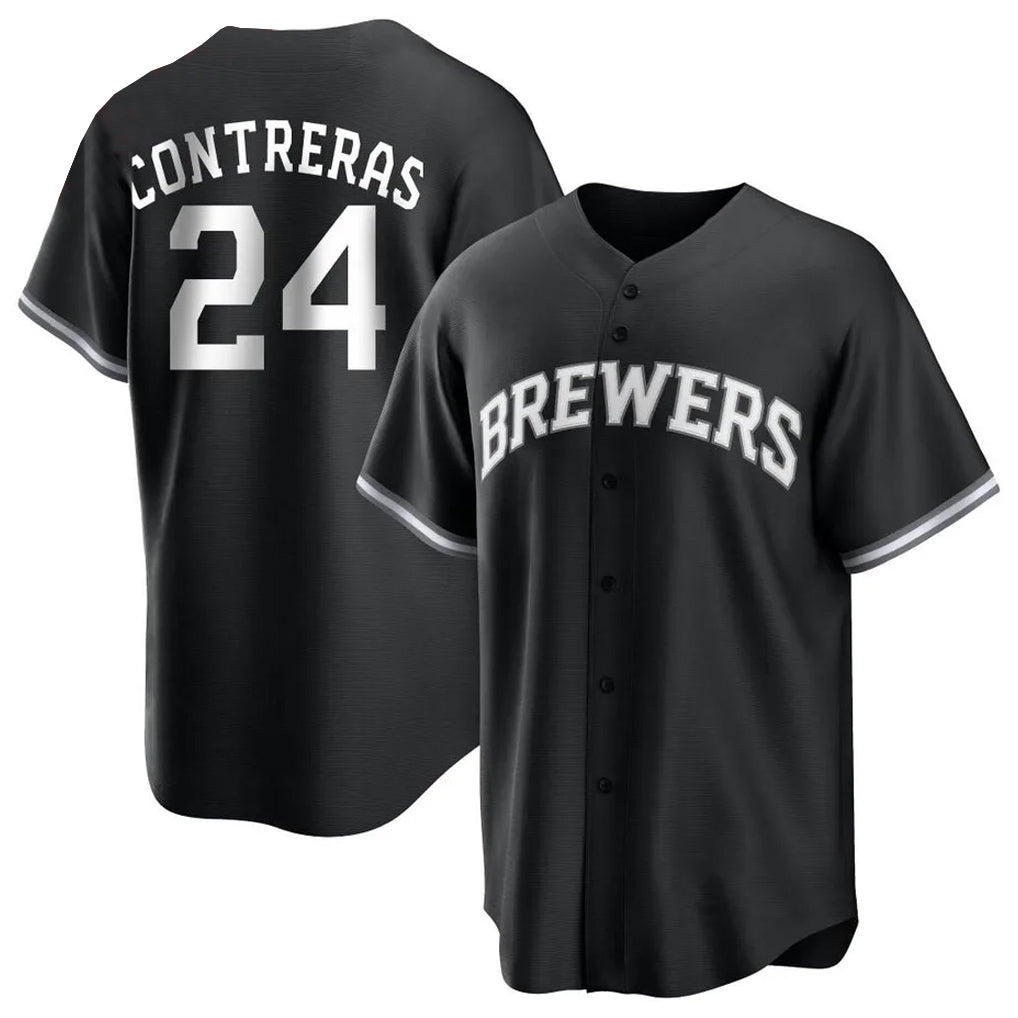 Choea M.Brewers #24 William Contreras Player Black Game Home Stitched Jerseys