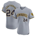Choea M.Brewers #24 William Contreras Player Gray Home Limited Elite Stitched Jerseys