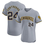 Choea M.Brewers #24 William Contreras Player Gray Home Limited Elite Stitched Jerseys