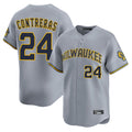 Choea M.Brewers #24 William Contreras Player Gray Home Limited Stitched Jerseys