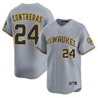 Choea M.Brewers #24 William Contreras Player Gray Home Limited Stitched Jerseys