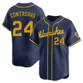 Choea M.Brewers #24 William Contreras Player Navy Home Limited Stitched Jerseys