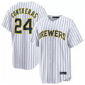 Choea M.Brewers #24 William Contreras Player White Stripes Home Limited Stitched Jerseys