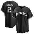 Choea M.Brewers #2 Brice Turang Player Black Game Home Stitched Jerseys