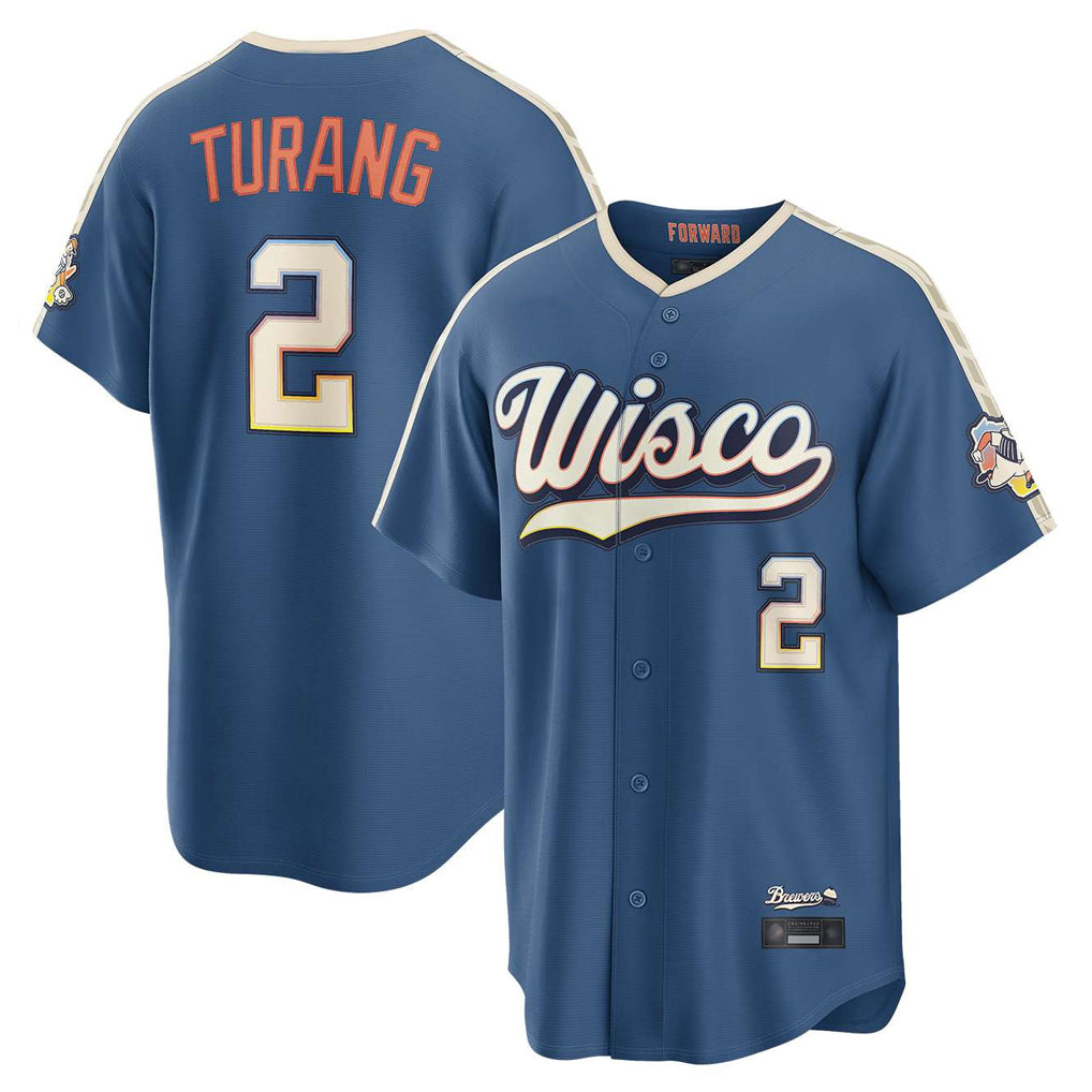 Choea M.Brewers #2 Brice Turang Player Blue 2026 City Connect Home Game Stitched Jerseys