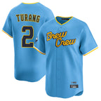 Choea M.Brewers #2 Brice Turang Player Light Blue City Connect Home Limited Stitched Jerseys