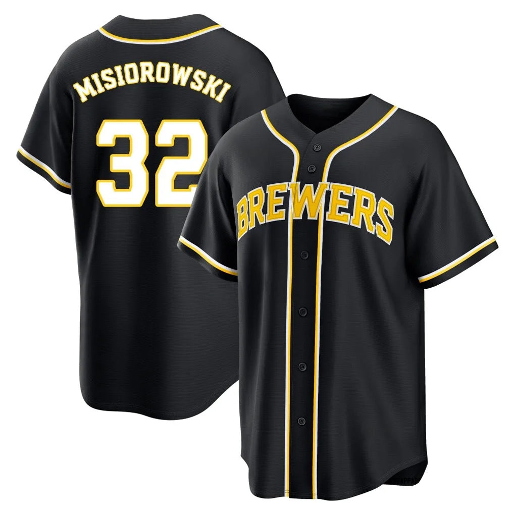 Choea M.Brewers #32 Jacob Misiorowski Player Black Fashion Out Home Game Stitched Jerseys