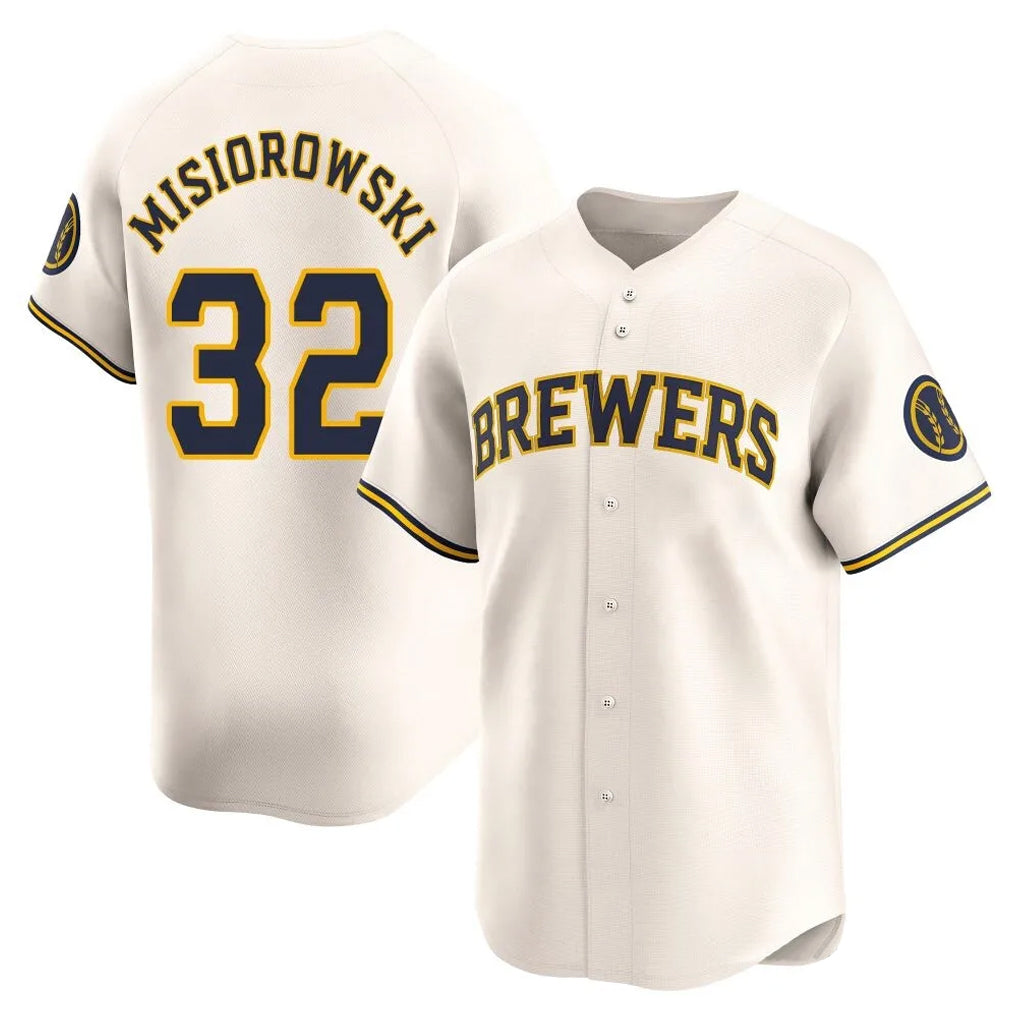 Choea M.Brewers #32 Jacob Misiorowski Player Cream Limited Game Stitched Jerseys