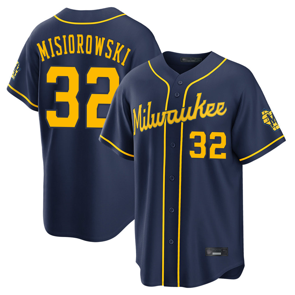 Choea M.Brewers #32 Jacob Misiorowski Player Navy Home Stadium Game Stitched Jerseys