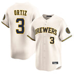 Choea M.Brewers #3 Joey Ortiz Player Cream Home Limited Game Stitched Jerseys