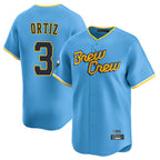 Choea M.Brewers #3 Joey Ortiz Player Light Blue City Connect Home Limited Stitched Jerseys