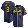Choea M.Brewers #3 Joey Ortiz Player Navy Home Limited Stitched Jerseys