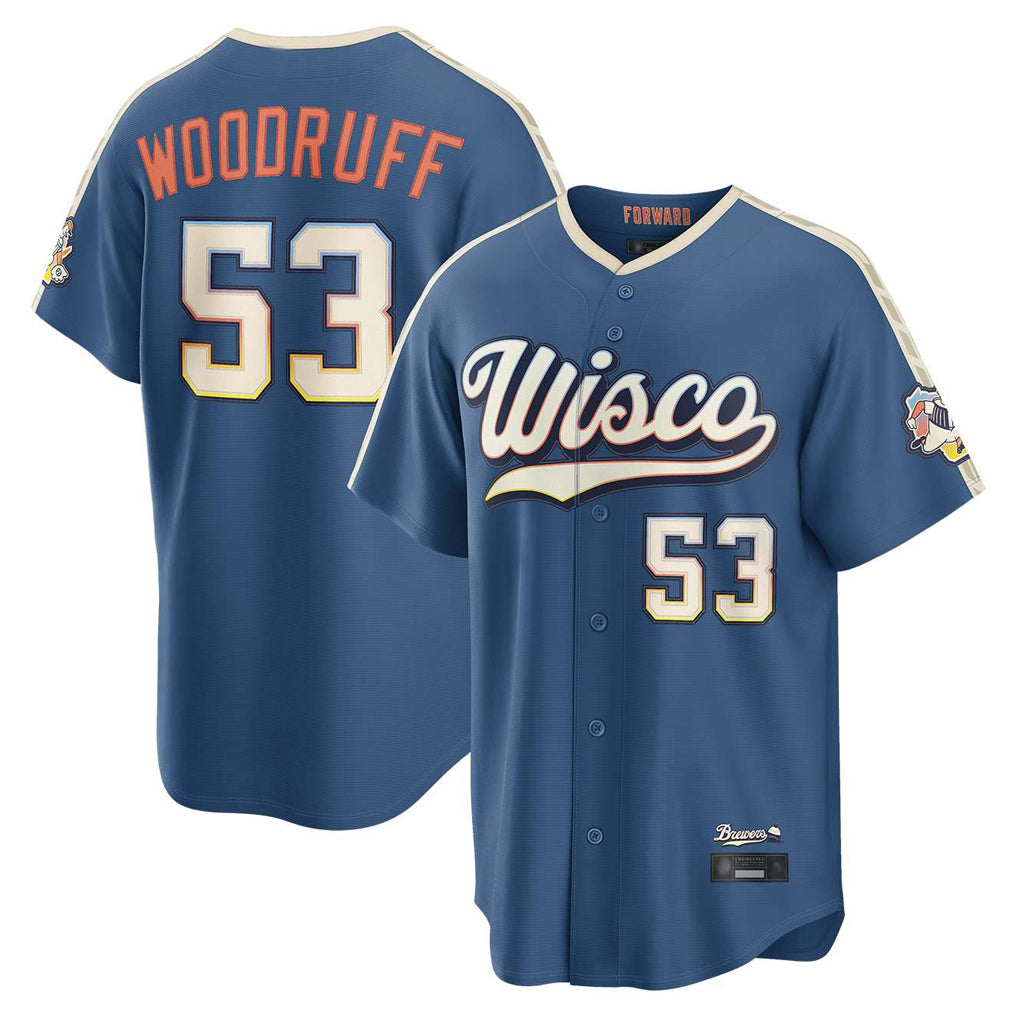 Choea M.Brewers #53 Brandon Woodruff Player Blue 2026 City Connect Home Game Stitched Jerseys