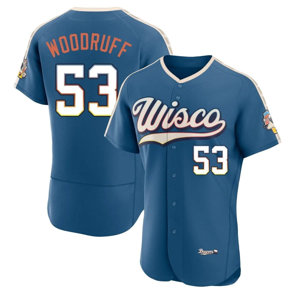 Choea M.Brewers #53 Brandon Woodruff Player Blue 2026 City Connect Home Limited Elite Stitched Jerseys