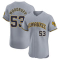 Choea M.Brewers #53 Brandon Woodruff Player Gray Home Limited Elite Stitched Jerseys