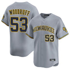 Choea M.Brewers #53 Brandon Woodruff Player Gray Home Limited Stitched Jerseys