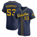 Choea M.Brewers #53 Brandon Woodruff Player Navy Home Limited Elite Stitched Jerseys