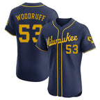 Choea M.Brewers #53 Brandon Woodruff Player Navy Home Limited Elite Stitched Jerseys