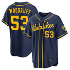 Choea M.Brewers #53 Brandon Woodruff Player Navy Home Stadium Game Stitched Jerseys