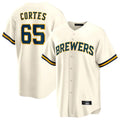 Choea M.Brewers #65 Nestor Cortes Player Cream Home Game Stitched Jerseys