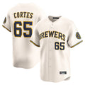 Choea M.Brewers #65 Nestor Cortes Player Cream Home Limited Game Stitched Jerseys