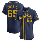 Choea M.Brewers #65 Nestor Cortes Player Navy Home Limited Elite Stitched Jerseys