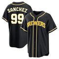Choea M.Brewers #99 Gary Sanchez Player Black Fashion Out Home Game Stitched Jerseys