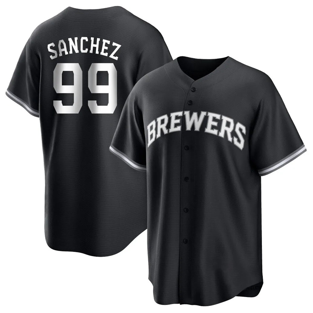 Choea M.Brewers #99 Gary Sanchez Player Black Game Home Stitched Jerseys