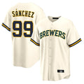 Choea M.Brewers #99 Gary Sanchez Player Cream Home Game Stitched Jerseys