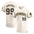 Choea M.Brewers #99 Gary Sanchez Player Cream Home Limited Elite Stitched Jerseys