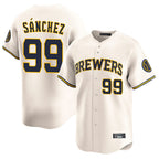 Choea M.Brewers #99 Gary Sanchez Player Cream Home Limited Game Stitched Jerseys