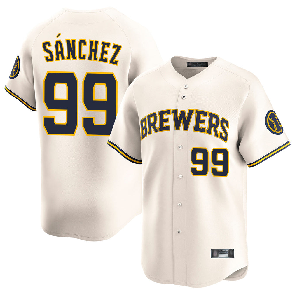 Choea M.Brewers #99 Gary Sanchez Player Cream Home Limited Game Stitched Jerseys