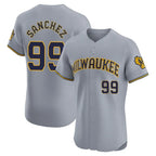Choea M.Brewers #99 Gary Sanchez Player Gray Home Limited Elite Stitched Jerseys