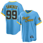 Choea M.Brewers #99 Gary Sanchez Player Light Blue City Connect Home Game Stitched Jerseys