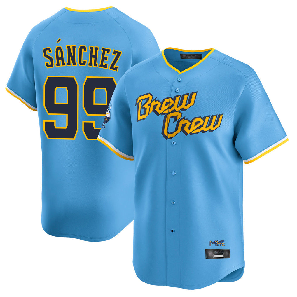 Choea M.Brewers #99 Gary Sanchez Player Light Blue City Connect Home Limited Stitched Jerseys