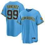 Choea M.Brewers #99 Gary Sanchez Player Light Blue Road Stadium Game Stitched Jerseys