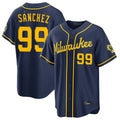 Choea M.Brewers #99 Gary Sanchez Player Navy Home Stadium Game Stitched Jerseys