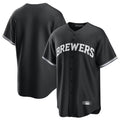 Choea M.Brewers Blank Player Black Game Home Stitched Jerseys