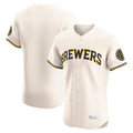 Choea M.Brewers Blank Player Cream Home Limited Elite Stitched Jerseys