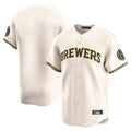 Choea M.Brewers Blank Player Cream Home Limited Game Stitched Jerseys