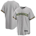 Choea M.Brewers Blank Player Gray Home Game Stitched Jerseys