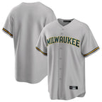 Choea M.Brewers Blank Player Gray Home Game Stitched Jerseys