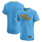 Choea M.Brewers Blank Player Light Blue City Connect Home Limited Elite Stitched Jerseys