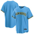 Choea M.Brewers Blank Player Light Blue Road Stadium Game Stitched Jerseys
