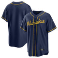 Choea M.Brewers Blank Player Navy Home Game Stitched Jerseys