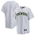 Choea M.Brewers Blank Player White Stripes Home Game Stitched Jerseys