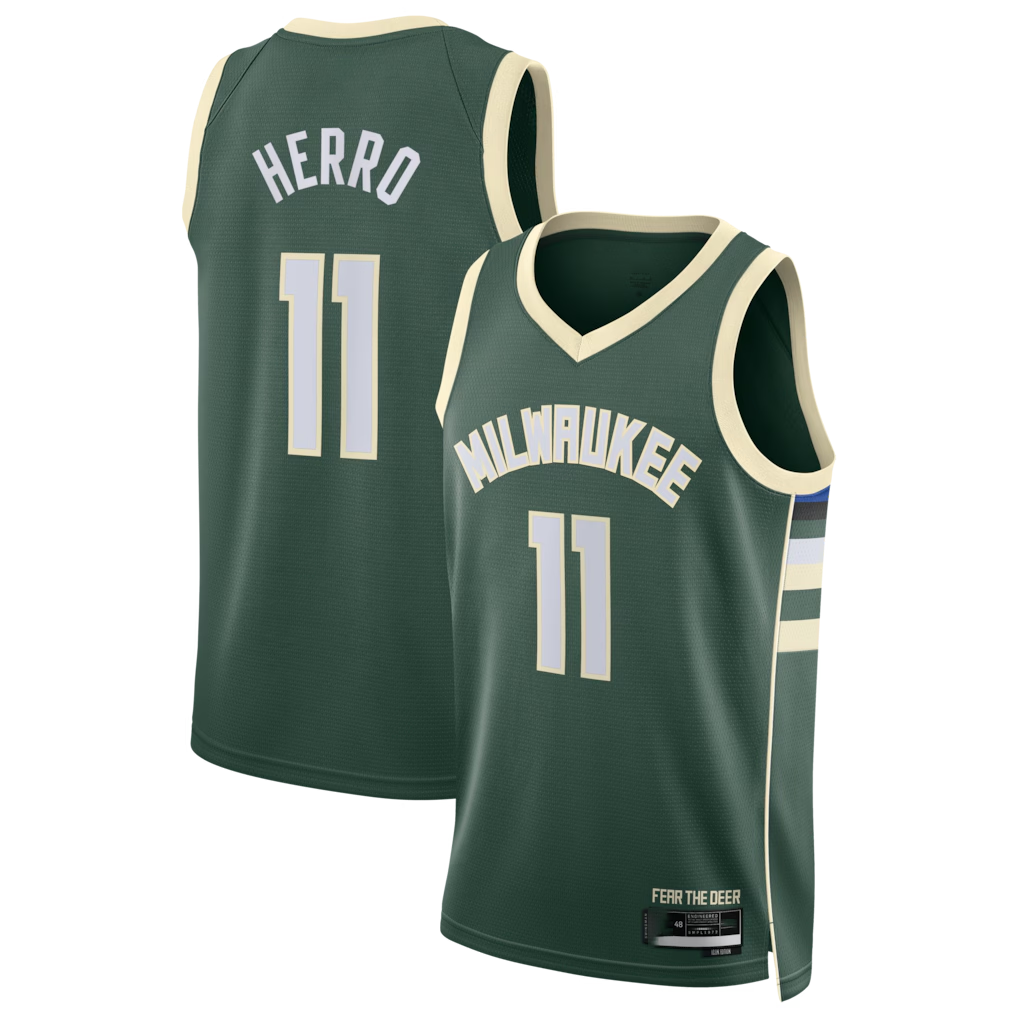 Choea M.Bucks #11 Tyler Herro Hunter Green Swingman Jerseys - Icon Edition