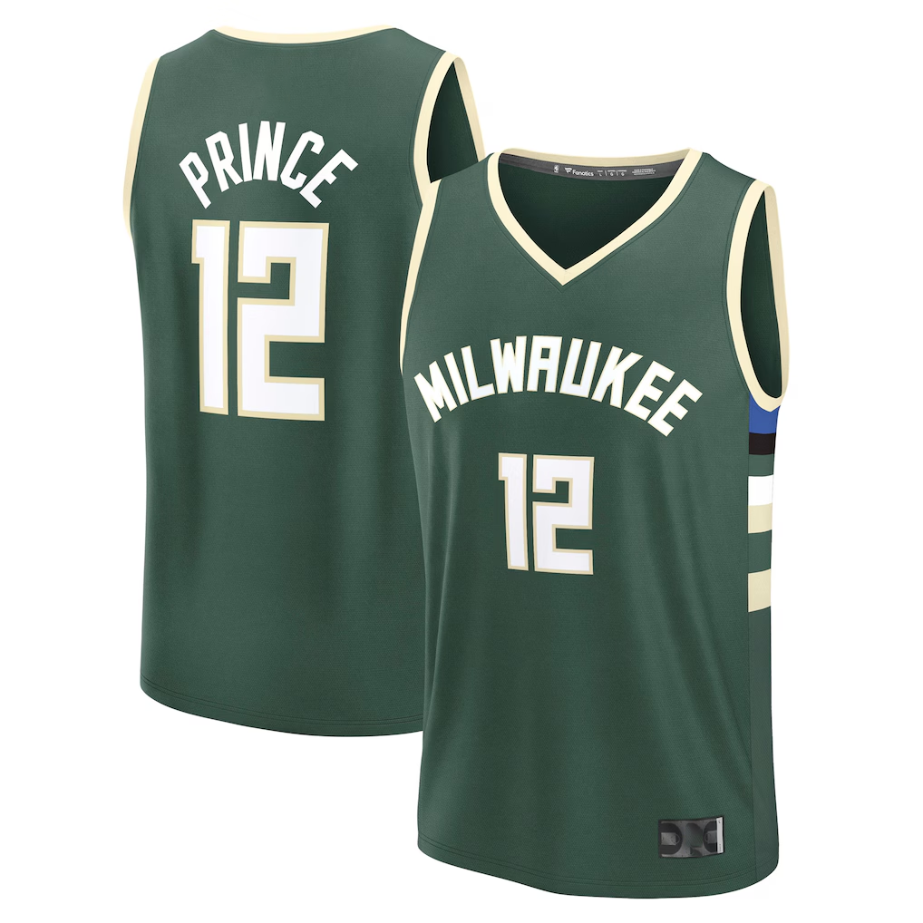 Choea M.Bucks #12 Taurean Prince Hunter Green Fast Break Replica Player Jerseys - Icon Edition