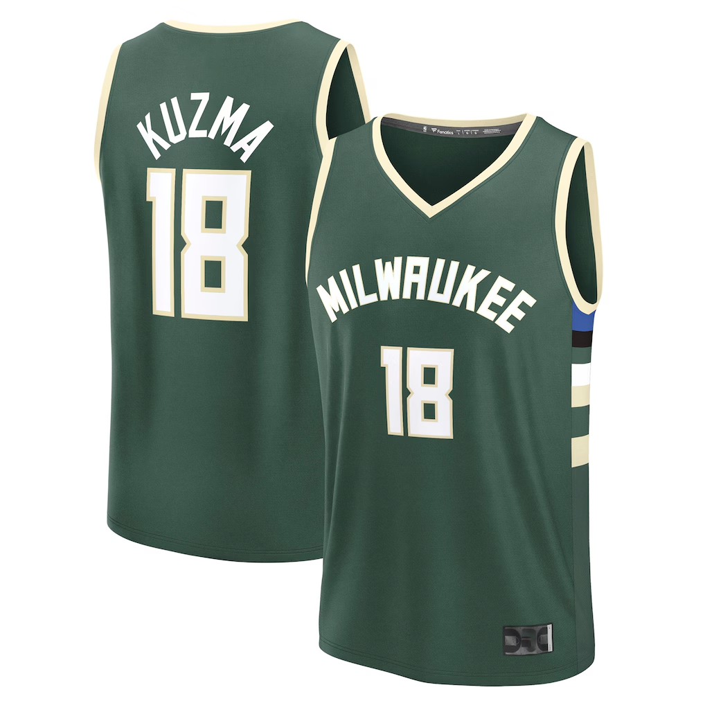 Choea M.Bucks #18 Kyle Kuzma Hunter Green Fast Break Replica Player Jerseys - Icon Edition